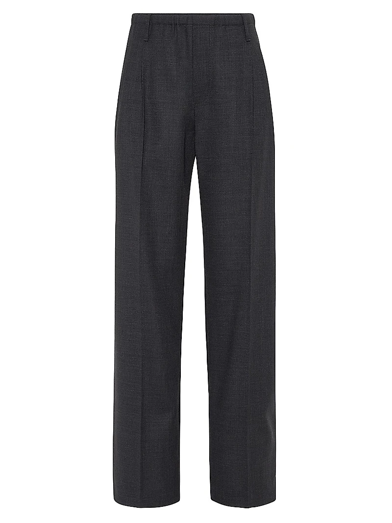 Virgin Wool Fluid Crepe Twill Sartorial Track Trousers