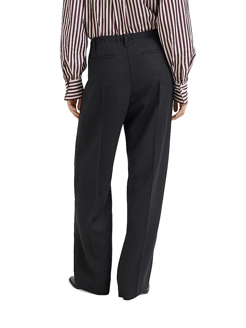Virgin Wool Fluid Crepe Twill Sartorial Track Trousers