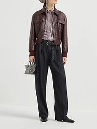 Virgin Wool Fluid Crepe Twill Sartorial Track Trousers