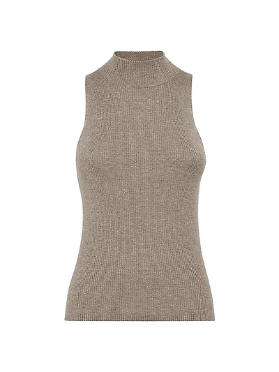 Sparkling Cashmere Lightweight Rib Knit Top