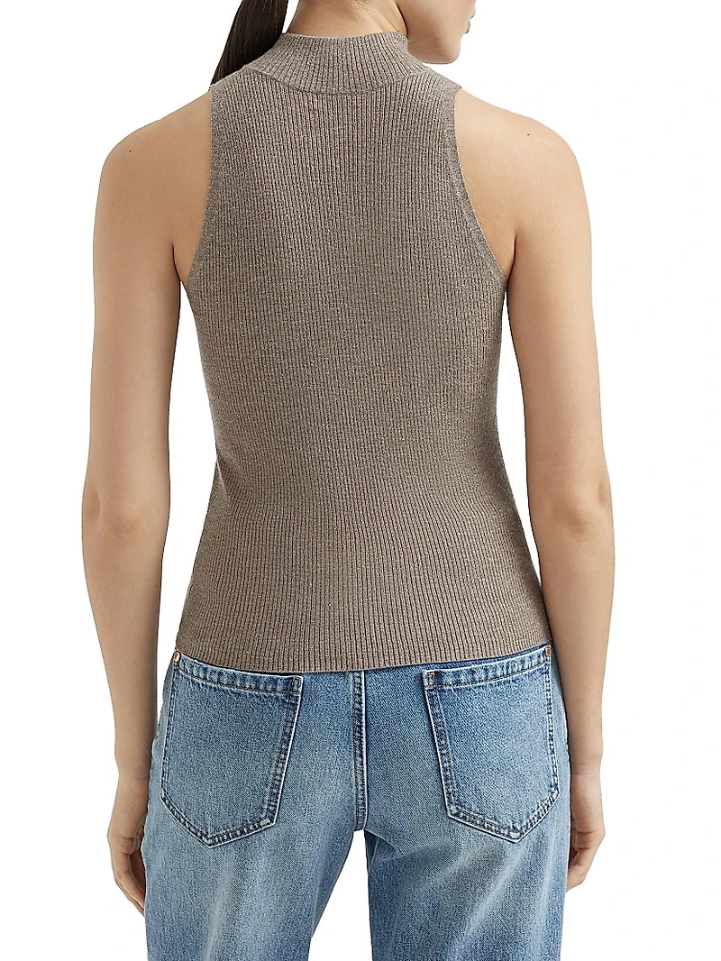 Sparkling Cashmere Lightweight Rib Knit Top