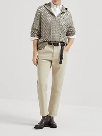 Silk and Linen Dazzling Net Hooded Cardigan