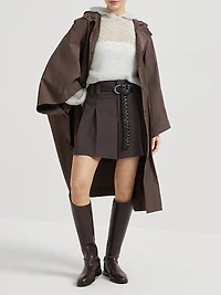 Mohair, Cotton and Wool Dazzling Mesh Hooded Knit Sweatshirt