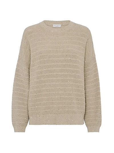 Textured Half English Rib Sweater Cotton Diamond Yarn