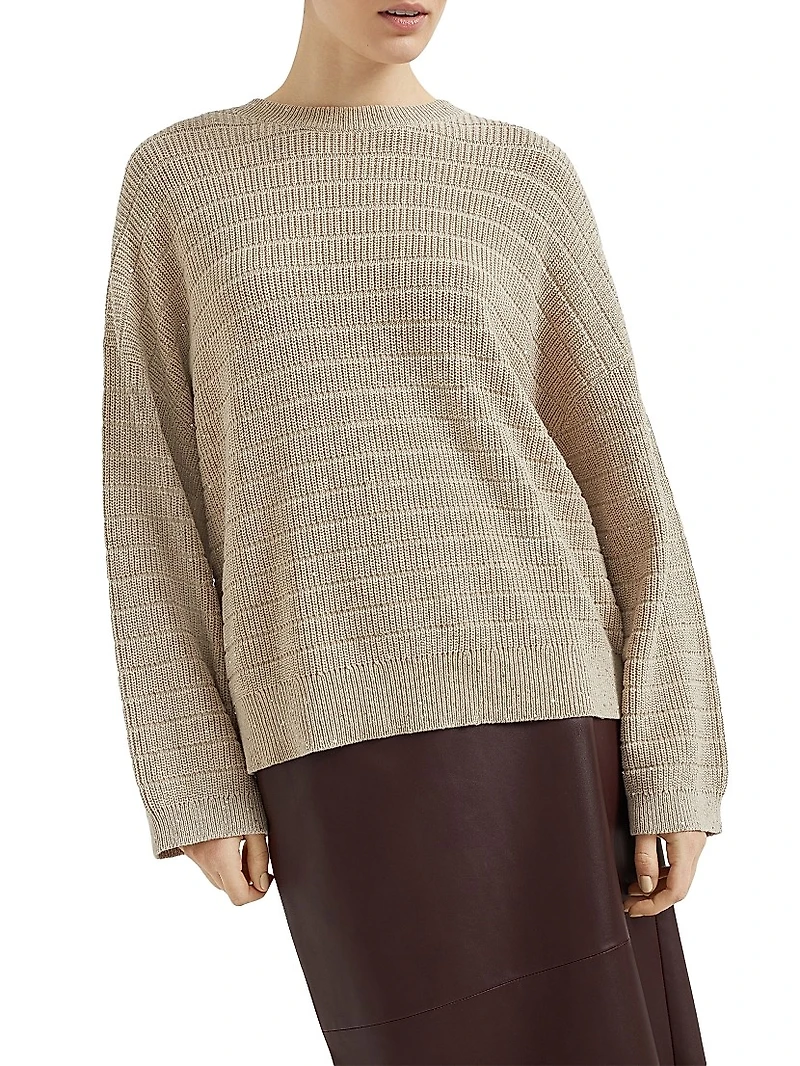 Textured Half English Rib Sweater Cotton Diamond Yarn