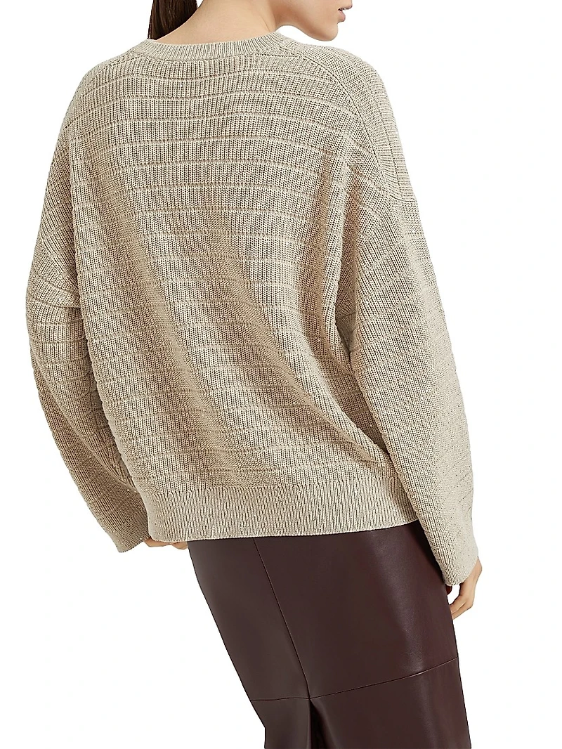 Textured Half English Rib Sweater Cotton Diamond Yarn