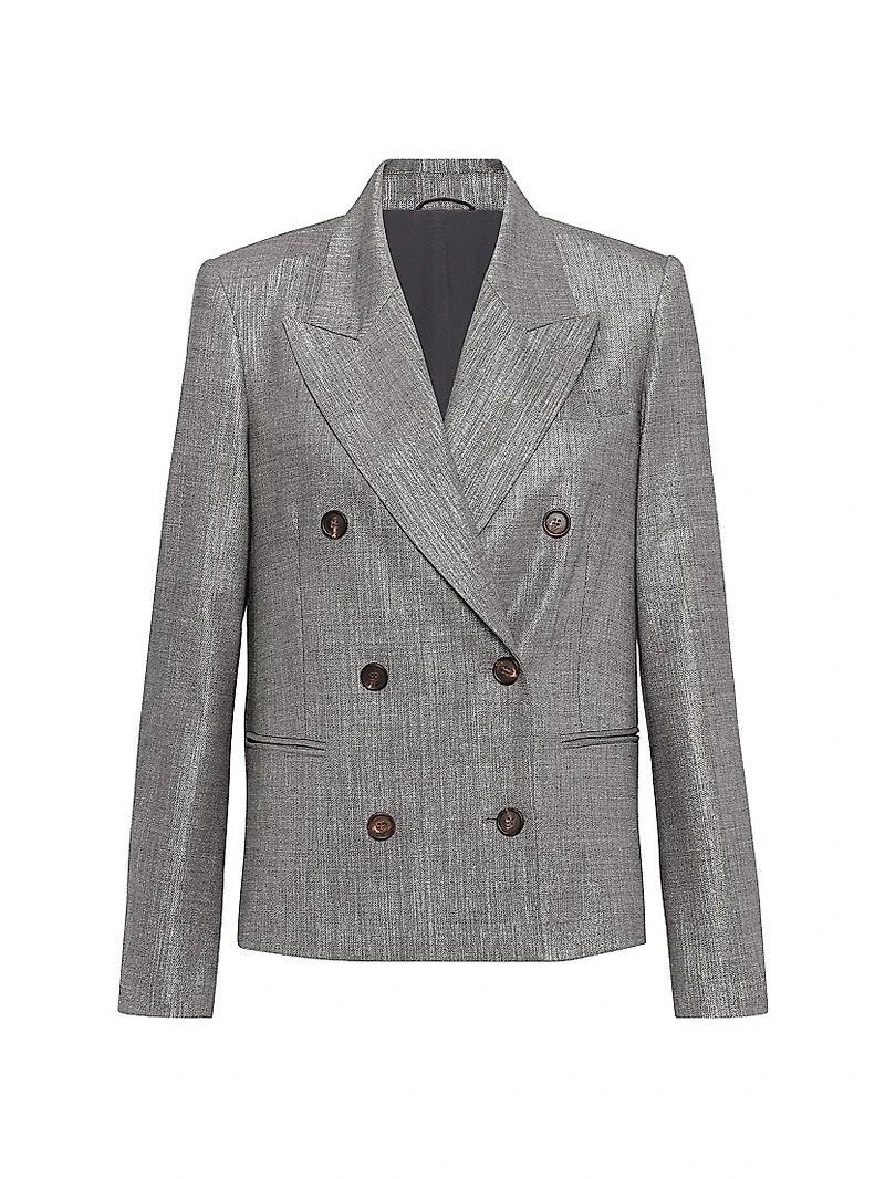 Sparkling Techno Virgin Wool Twill Blazer