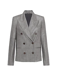 Sparkling Techno Virgin Wool Twill Blazer