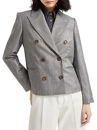Sparkling Techno Virgin Wool Twill Blazer