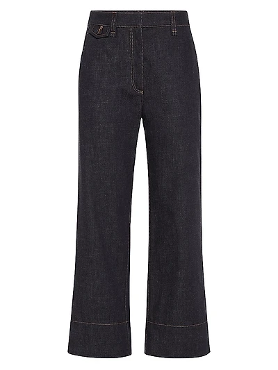 No Fade Denim Sartorial Square Trousers