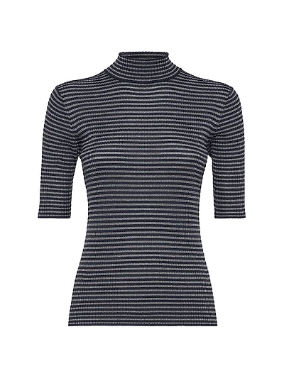 Sparkling Stripes Lightweight Rib Sweater