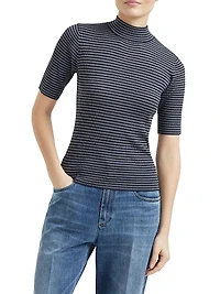 Sparkling Stripes Lightweight Rib Sweater