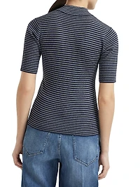 Sparkling Stripes Lightweight Rib Sweater