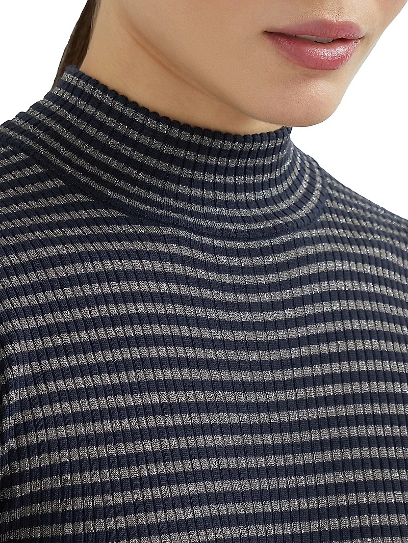 Sparkling Stripes Lightweight Rib Sweater