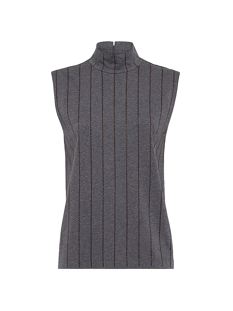 Cotton Jersey Turtleneck Top