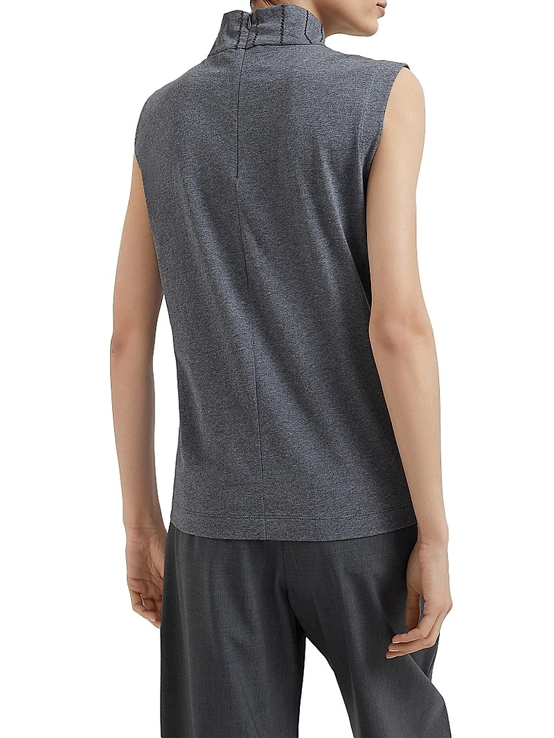 Cotton Jersey Turtleneck Top