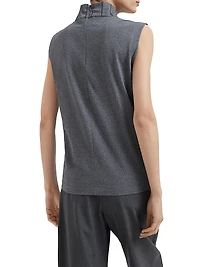 Cotton Jersey Turtleneck Top