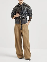 Dyed Denim Five Pocket Baggy Trousers