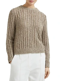Soft Wool, Cashmere and Mohair Dazzling Rib Sweater