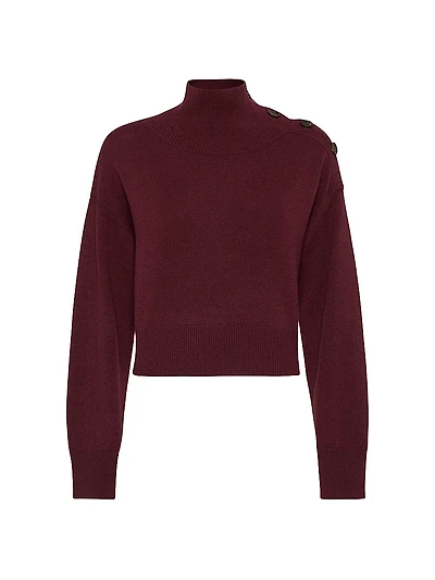 Cashmere Cropped Turtleneck Sweater