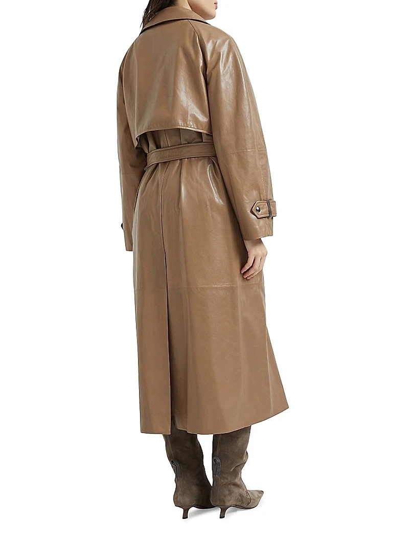Polished Nappa Leather Trenchcoat