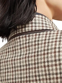 Virgin Wool Checked Flannel Blazer