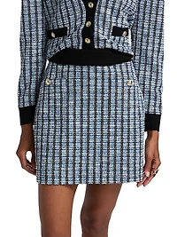 Alira Stretch-Tweed A-Line Miniskirt