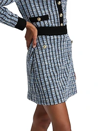 Alira Stretch-Tweed A-Line Miniskirt