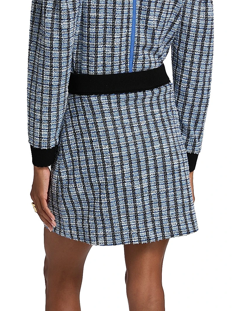 Alira Stretch-Tweed A-Line Miniskirt