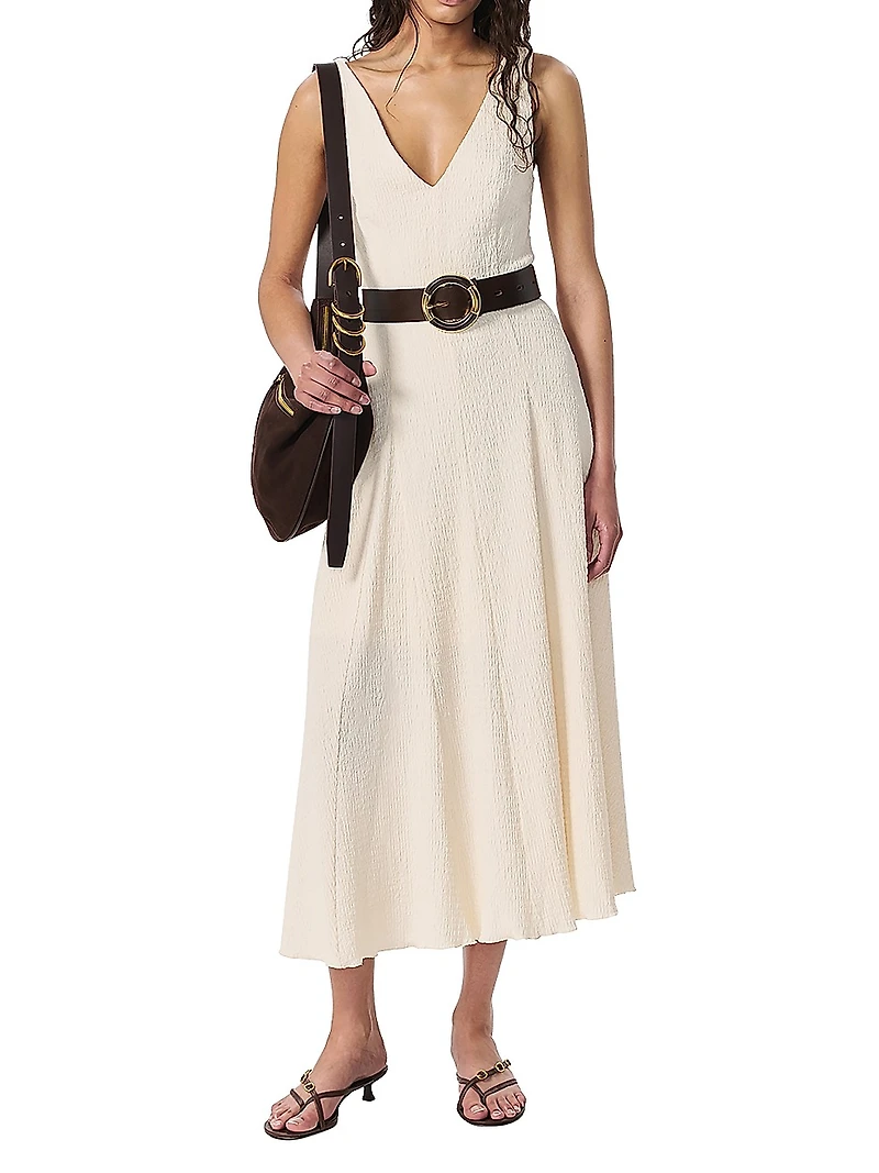 Lou V-Neck Midi-Dress