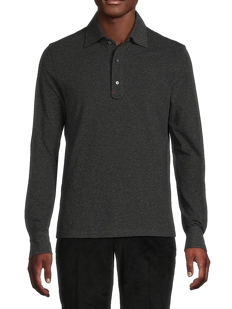 Classic Pique Long-Sleeve Polo Shirt