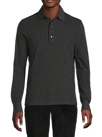 Classic Pique Long-Sleeve Polo Shirt
