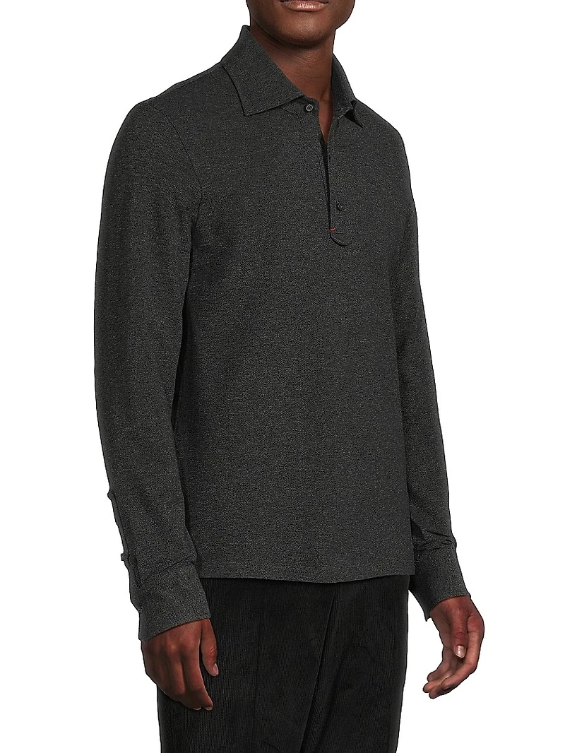 Classic Pique Long-Sleeve Polo Shirt