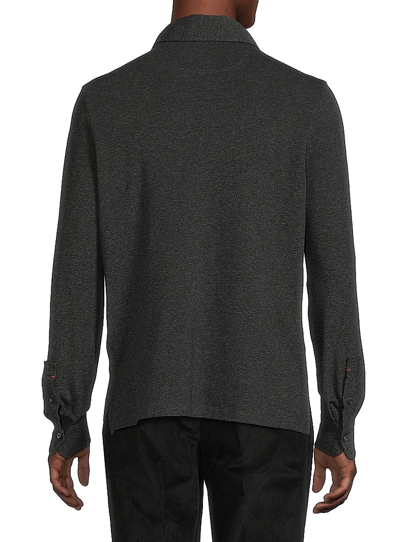 Classic Pique Long-Sleeve Polo Shirt