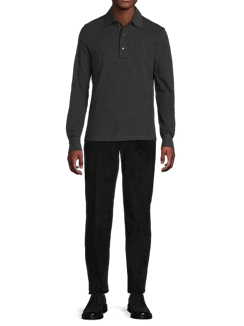 Classic Pique Long-Sleeve Polo Shirt