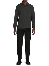 Classic Pique Long-Sleeve Polo Shirt