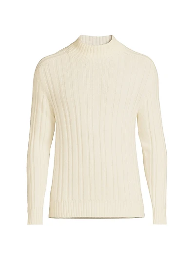 Ribbed Cashmere Mockneck Sweater