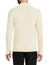 Ribbed Cashmere Mockneck Sweater