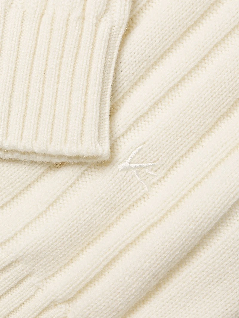 Ribbed Cashmere Mockneck Sweater