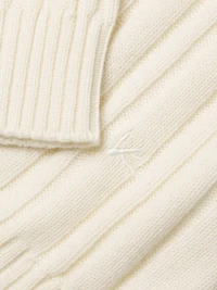 Ribbed Cashmere Mockneck Sweater