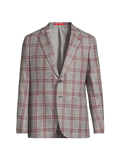 Windowpane Wool-Cashmere Jacket