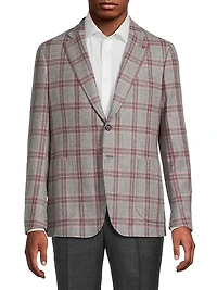 Windowpane Wool-Cashmere Jacket