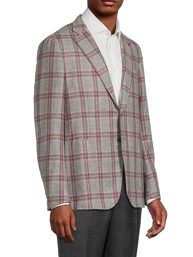 Windowpane Wool-Cashmere Jacket