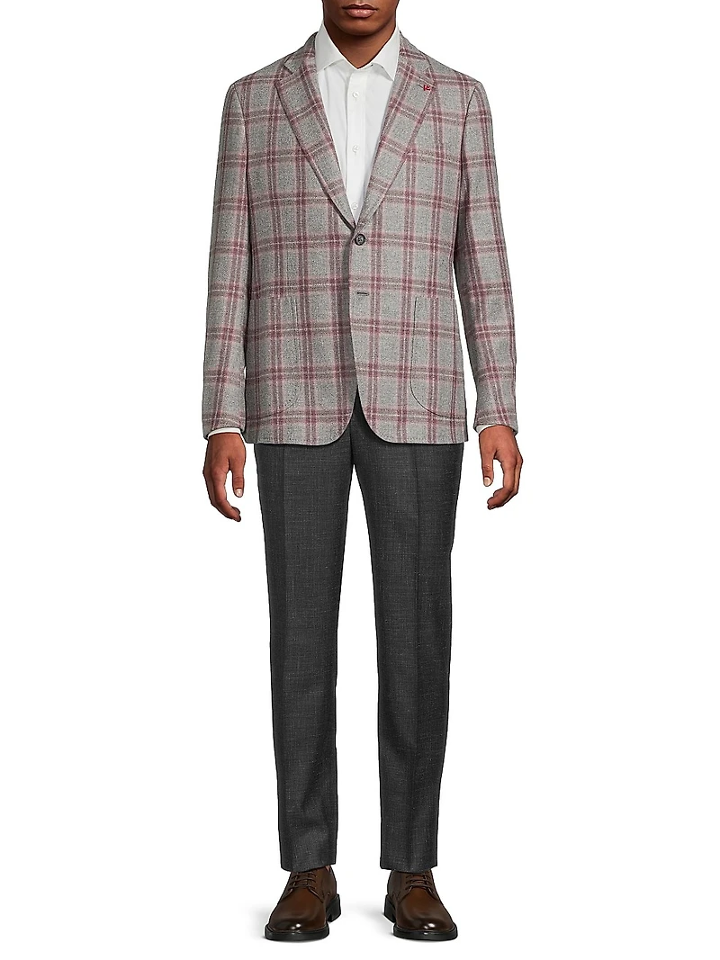 Windowpane Wool-Cashmere Jacket