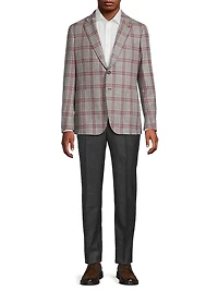 Windowpane Wool-Cashmere Jacket