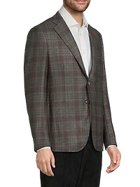 Plaid Wool-Blend Jacket