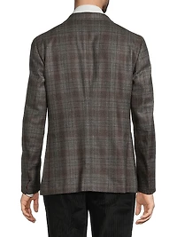 Plaid Wool-Blend Jacket