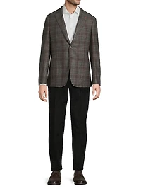 Plaid Wool-Blend Jacket