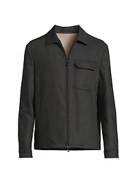 Water-Resistant Wool-Blend Shirt Jacket