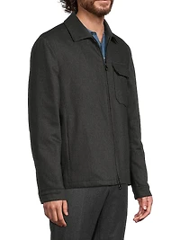 Water-Resistant Wool-Blend Shirt Jacket